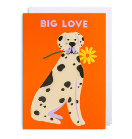 Naomi Wilkonson Wenskaart - Dog, Big Love - Dubbele kaart + Envelop