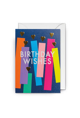 Postco Wenskaart - Birthday Wishes - Dubbele kaart + Envelop