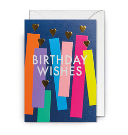 Postco Wenskaart - Birthday Wishes - Dubbele kaart + Envelop