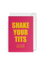 Postco Wenskaart - Shake your tits - Dubbele kaart + Envelop