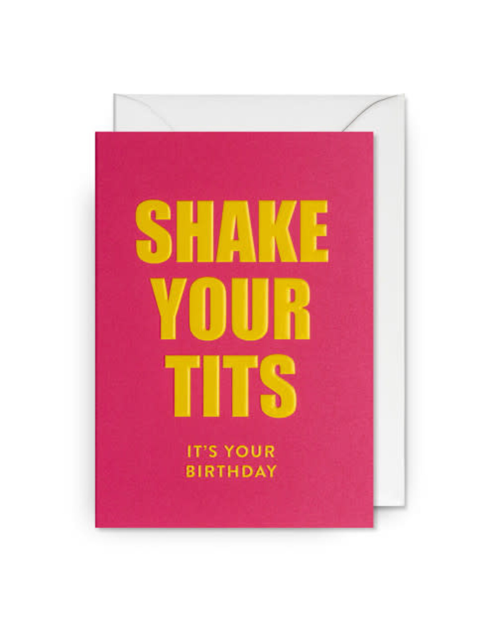 Postco Wenskaart - Shake your tits - Dubbele kaart + Envelop