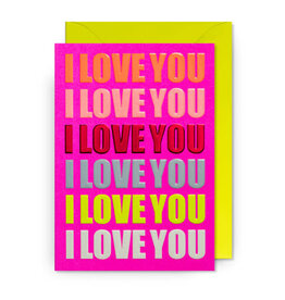 Postco Wenskaart - I love you - Dubbele kaart + Envelop