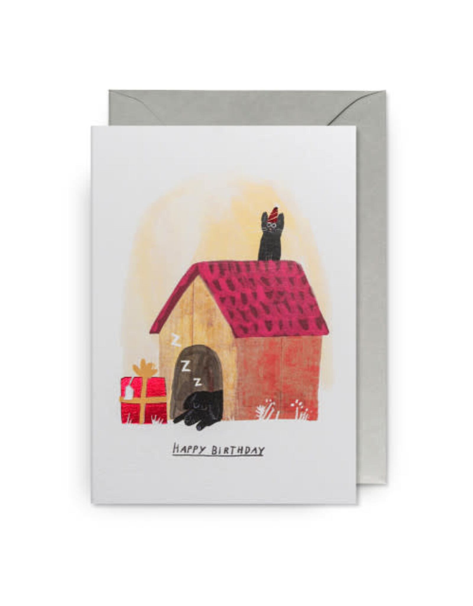 John Bond Wenskaart - Cat&Dog, Happy Birthday - Dubbele kaart + Envelop