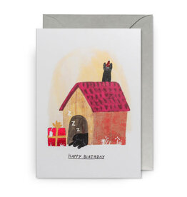 John Bond Wenskaart - Cat&Dog, Happy Birthday - Dubbele kaart + Envelop