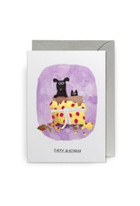 John Bond Wenskaart - Cat&Dog Surprise gift  - Dubbele kaart + Envelop
