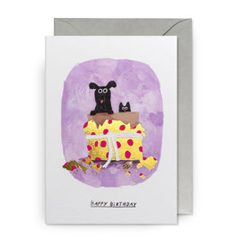 John Bond Wenskaart - Cat&Dog Surprise gift  - Dubbele kaart + Envelop