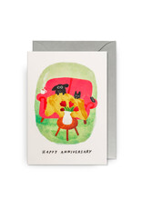 John Bond Wenskaart - Cosy Cat&Dog, Happy Birthday - Dubbele kaart + Envelop