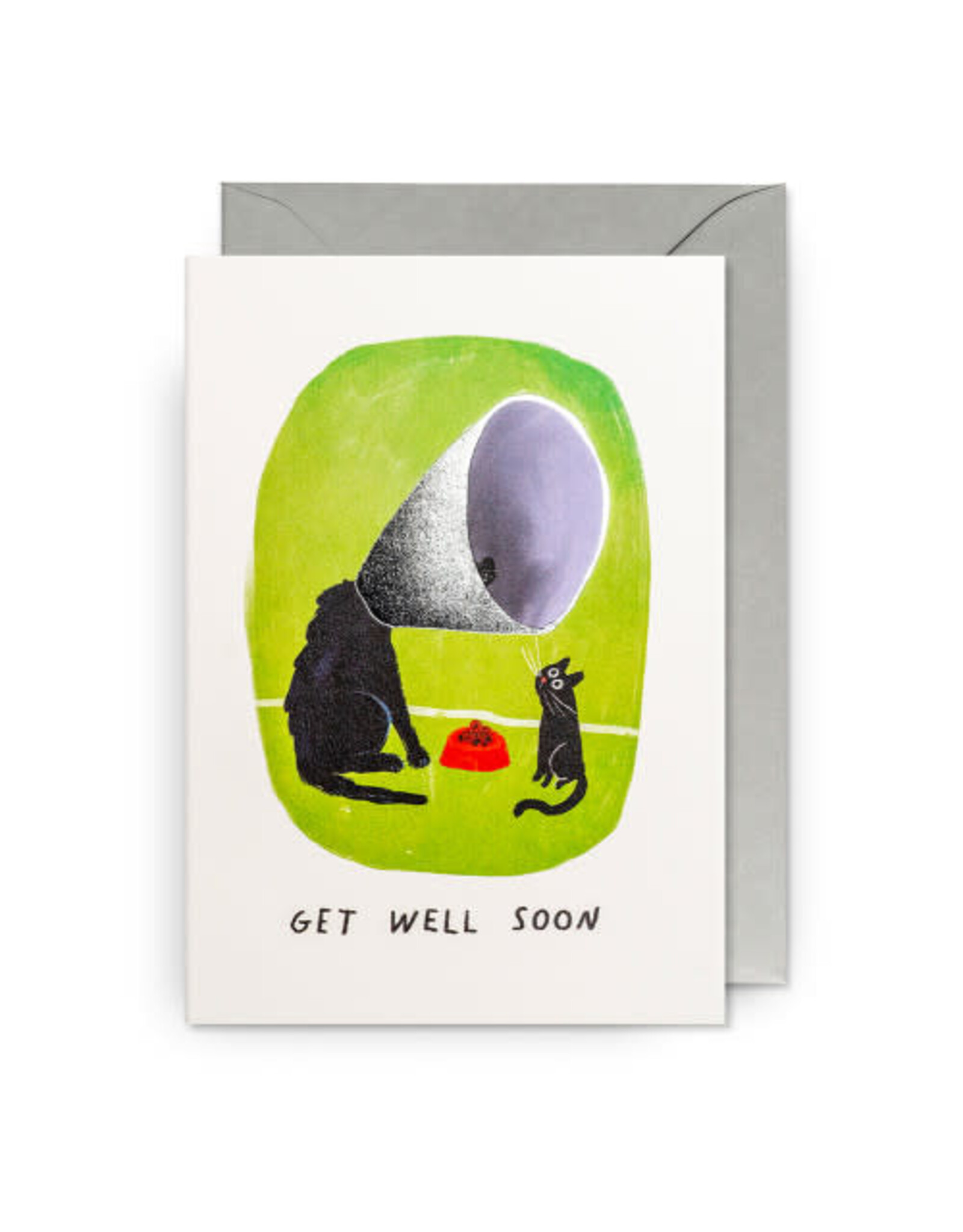 John Bond Wenskaart - Cat&Dog, Get well soon - Dubbele kaart + Envelop