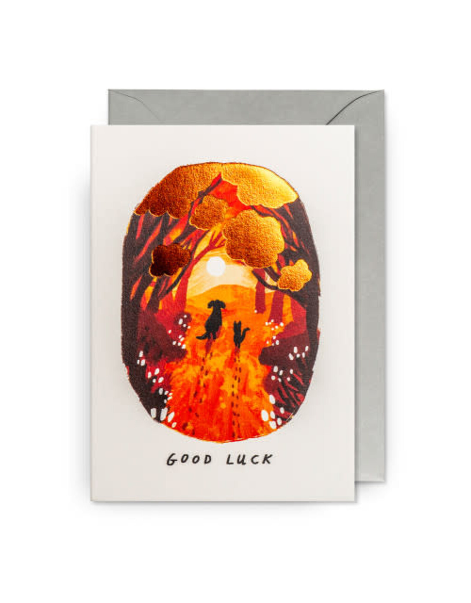 John Bond Wenskaart - Cat&Dog, Good luck - Dubbele kaart + Envelop