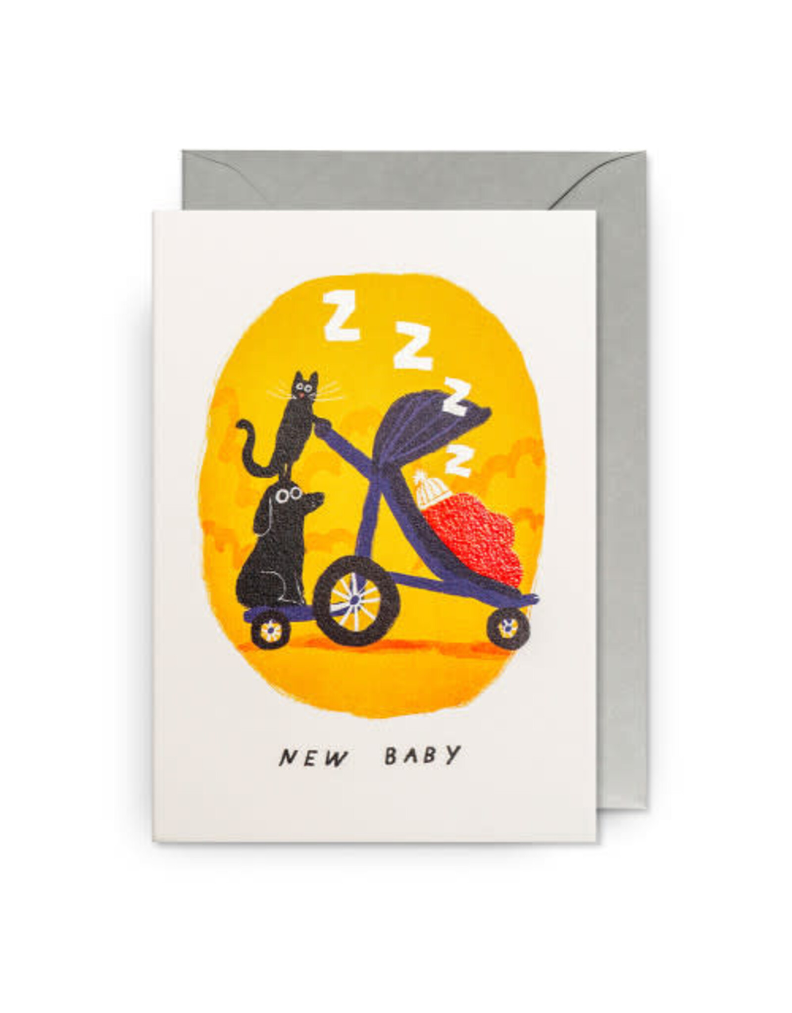 John Bond Wenskaart - Cat&Dog, New Baby - Dubbele kaart + Envelop