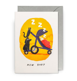 John Bond Wenskaart - Cat&Dog, New Baby - Dubbele kaart + Envelop