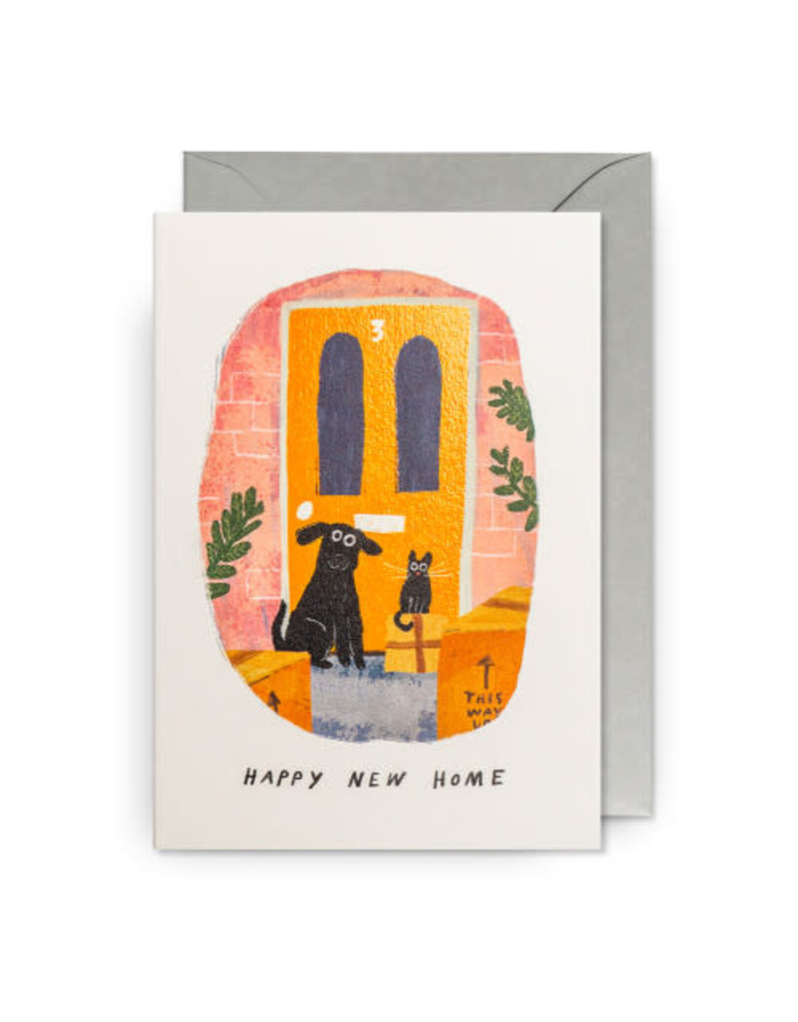 John Bond Wenskaart - Cat&Dog, Happy New Home - Dubbele kaart + Envelop