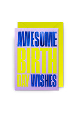 Miso Wenskaart - Awesome Birthday - Dubbele kaart + Envelop