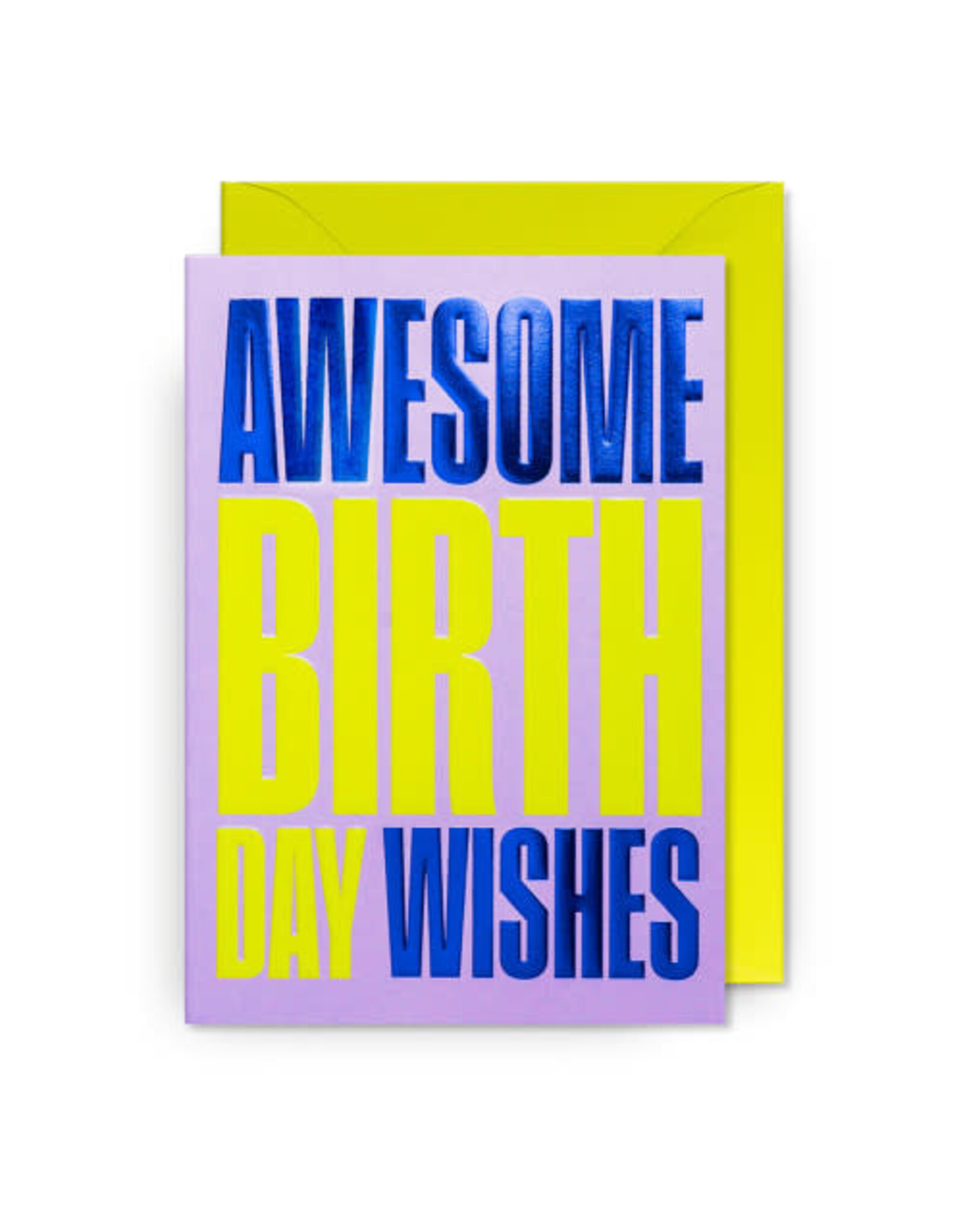 Miso Wenskaart - Awesome Birthday - Dubbele kaart + Envelop
