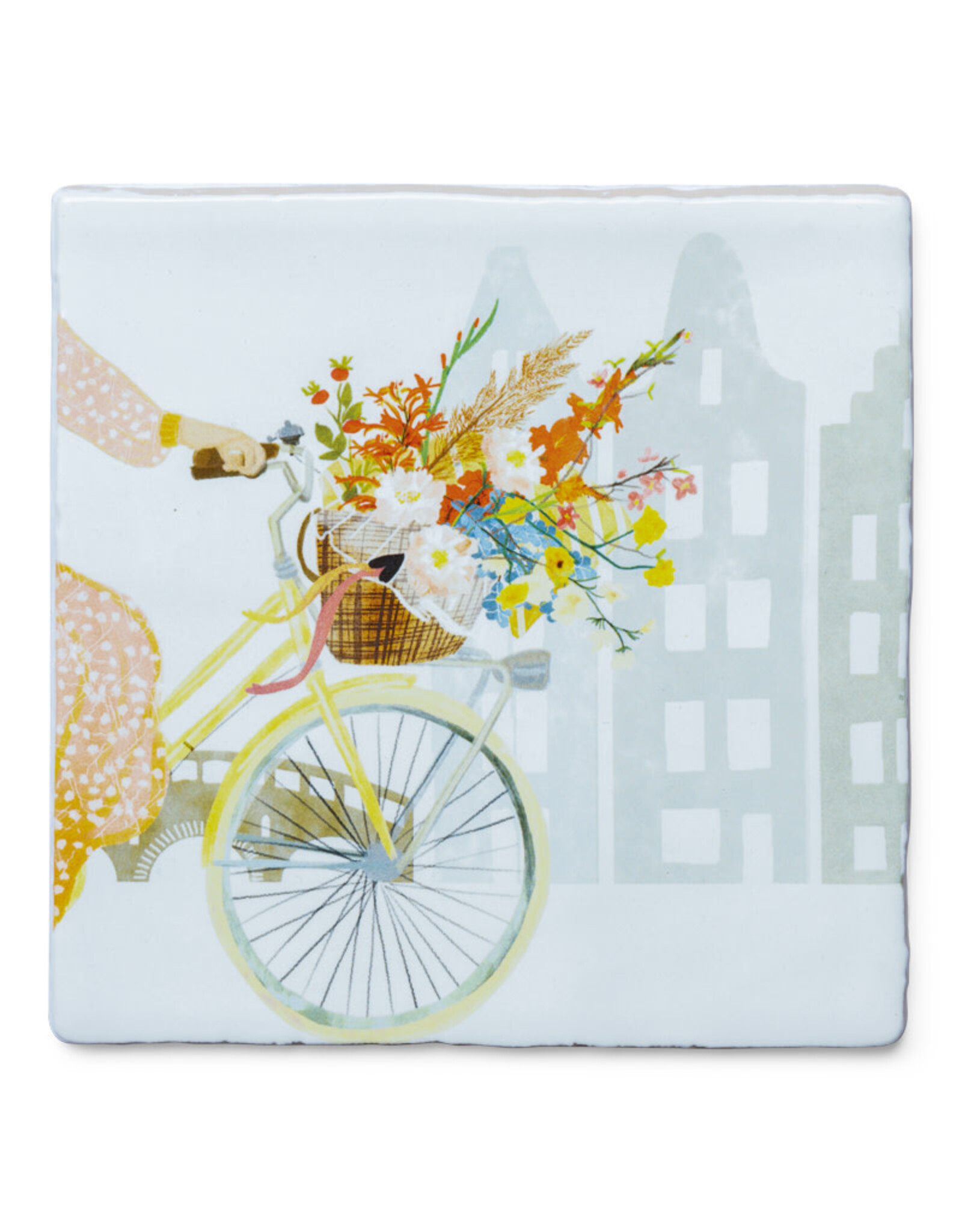 Storytiles Tegel - Vrolijkheid in een fietsmand