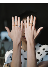 Judith Benita Ring Elements Trio - Blue, Vert & Blance - Messing Verguld