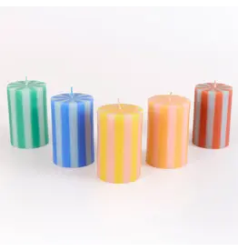 Meri Meri Pillar kaars - Bright Stripes - 8,9cm