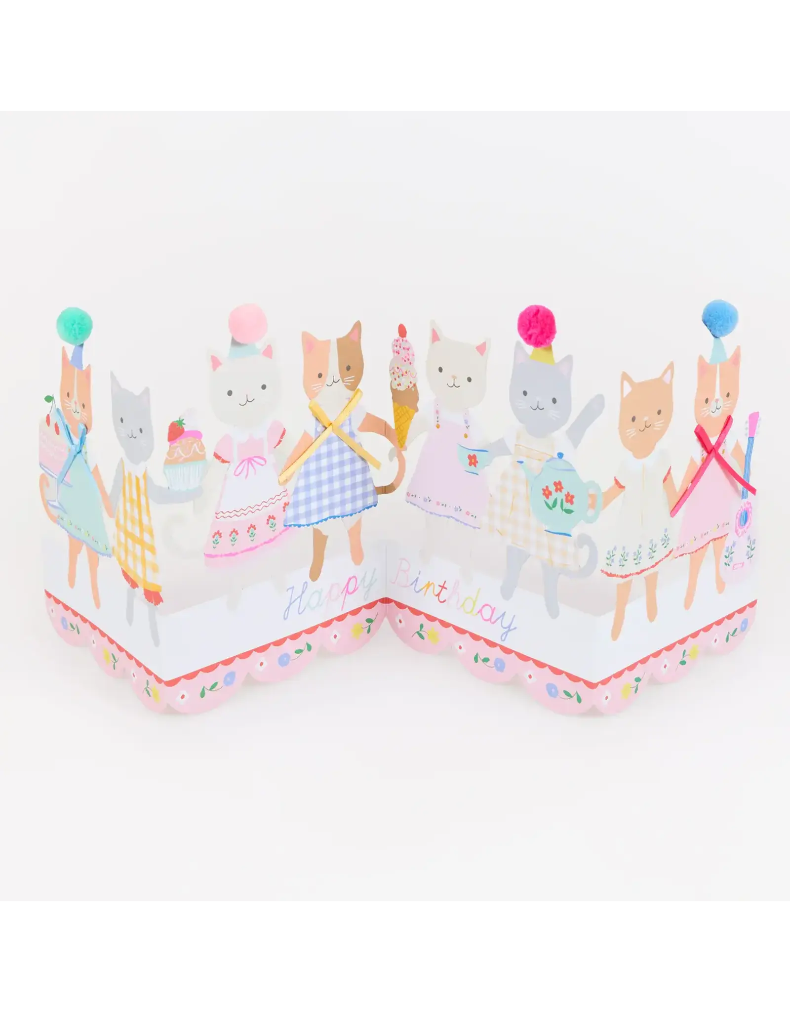 Meri Meri Wenskaart - Kitten Birthday - Concertina + Envelop