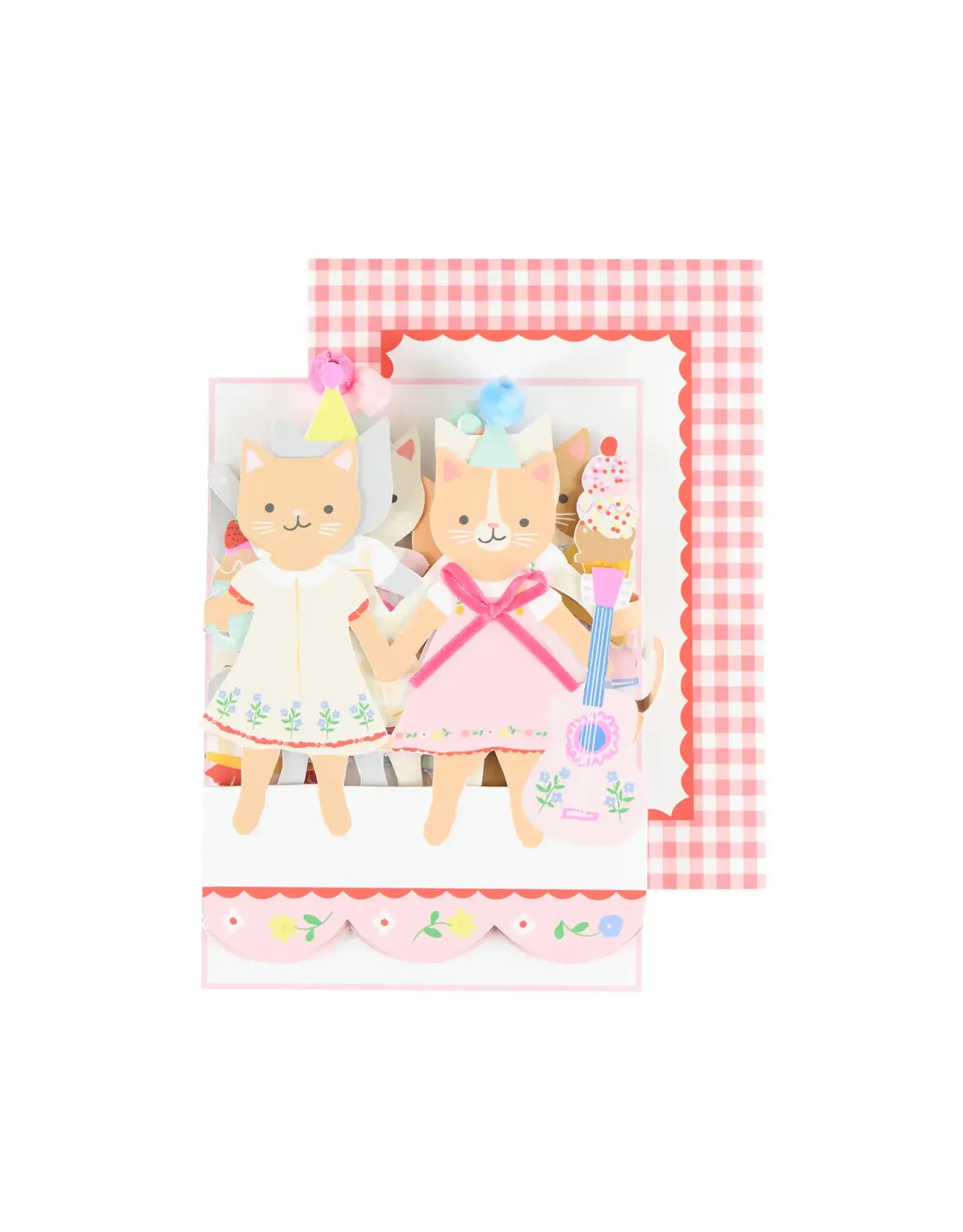 Meri Meri Wenskaart - Kitten Birthday - Concertina + Envelop