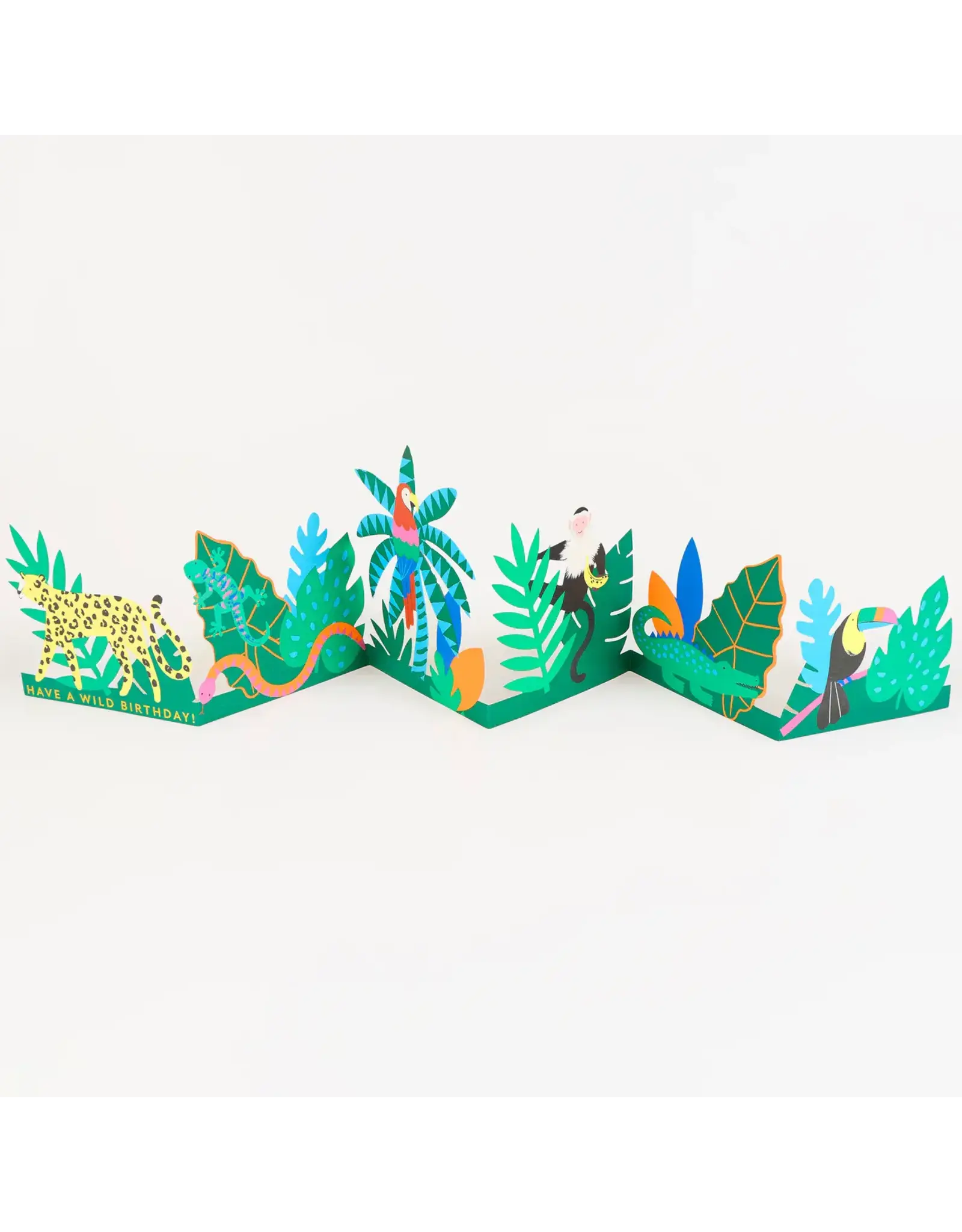 Meri Meri Wenskaart - Jungle Animal Birthday - Concertina + Envelop