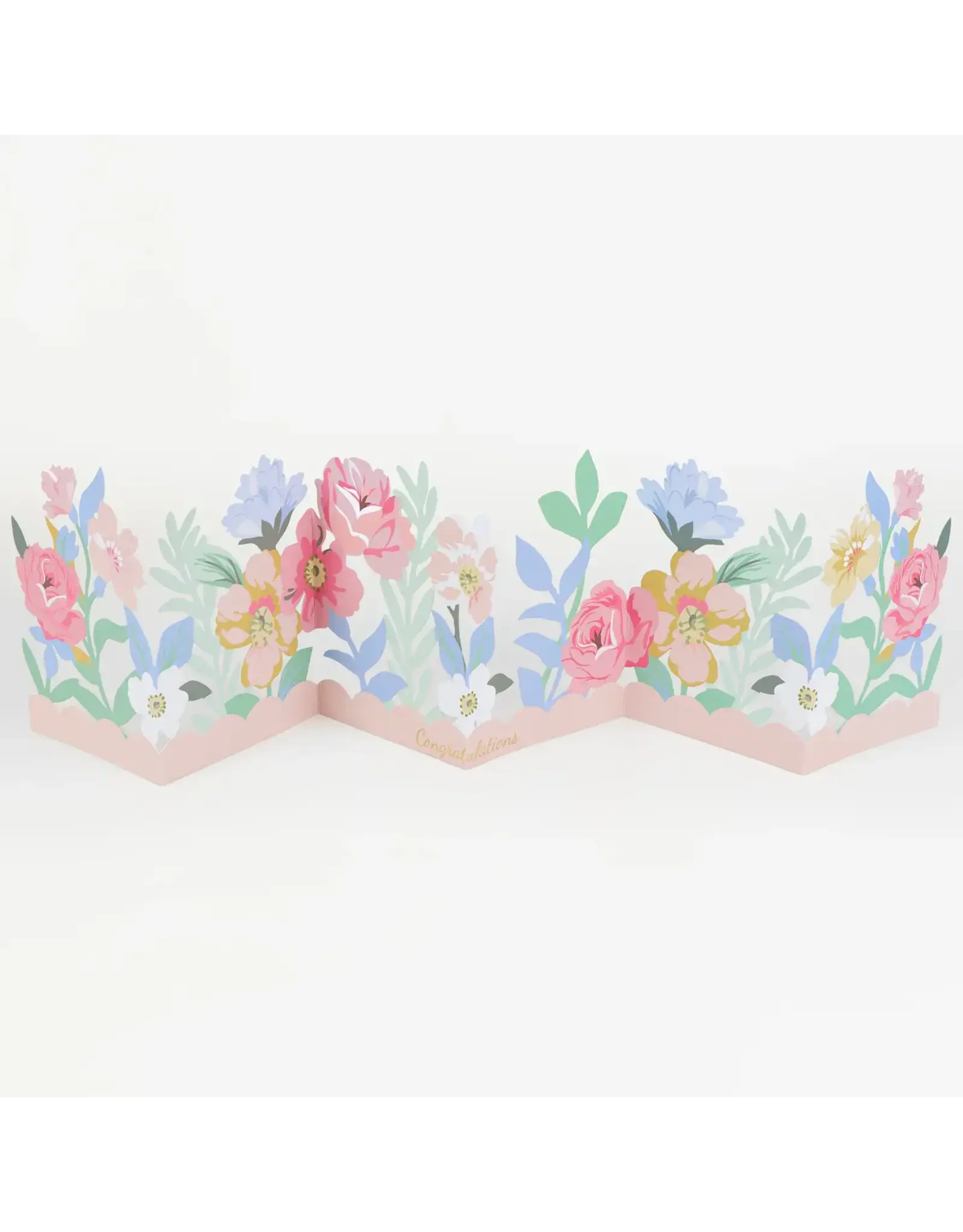 Meri Meri Wenskaart - Flower Congratulations - Concertina + Envelop