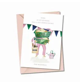 Atelier Moomade Wenskaart - Mama ge zijt goe bezig - Postkaart + Envelop