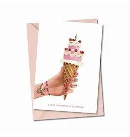 Atelier Moomade Wenskaart - E hele gelukkige verjoardag - Postkaart + Envelop