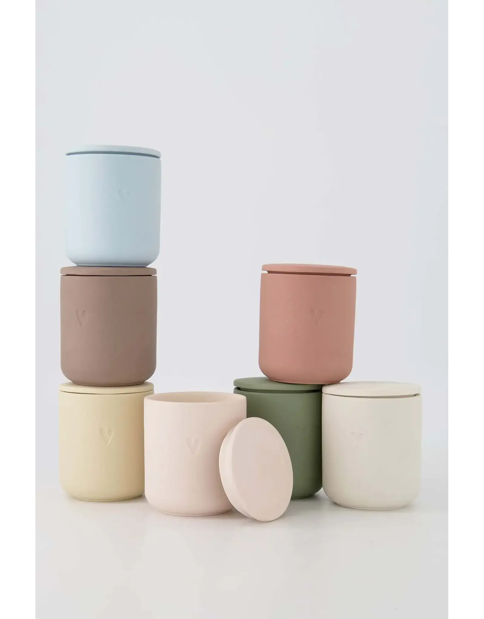 Zusss Geurkaars, Keramiek Hartje - Off White