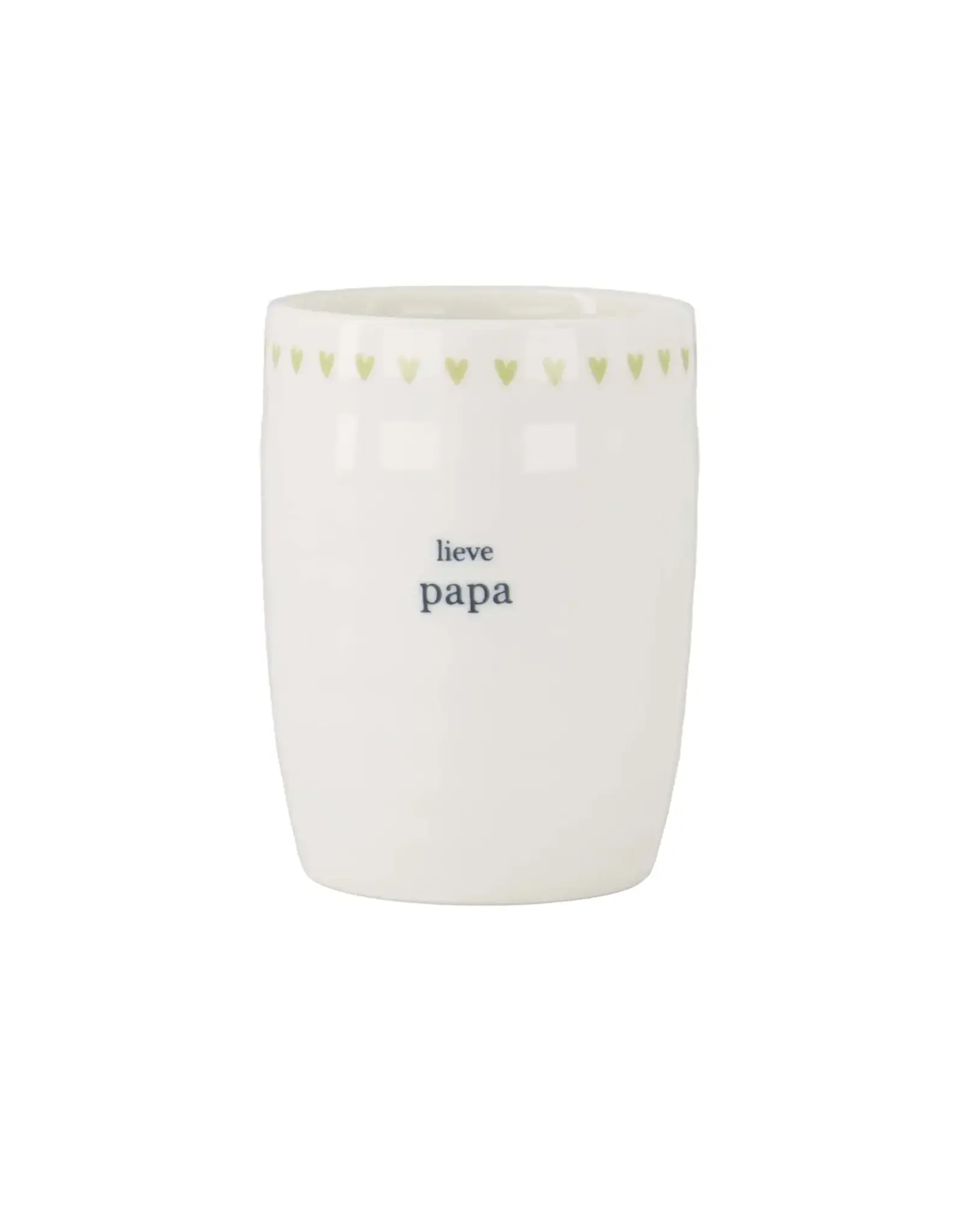 Zusss Koffiemok - Lieve Papa, Groen hartje - Ø7x9,5cm