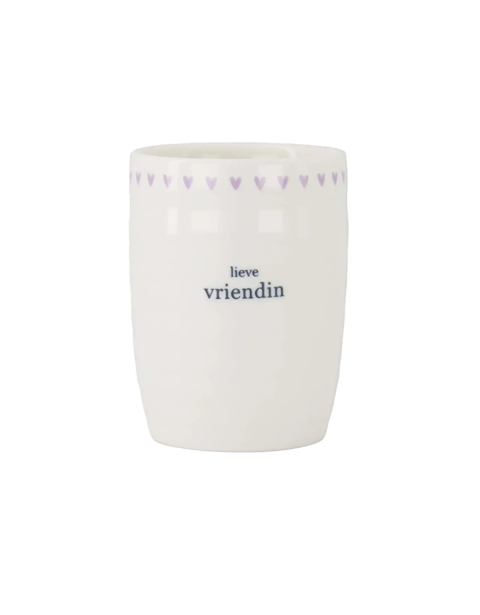 Zusss Koffiemok - Lieve vriendin, Lila Hartjes - Ø7x9,5cm
