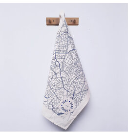 mmmMar Theedoek - Stadsplan Gent - Blauw  - 48 x 70 cm - 100% Katoen