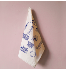 mmmMar Theedoek Gebouwen Gent 2.0 - Blauw - 48 x 70 cm - 100% Katoen