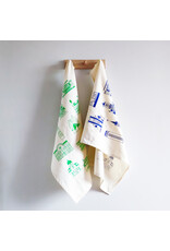 mmmMar Theedoek Gebouwen Gent 2.0 - Blauw - 48 x 70 cm - 100% Katoen