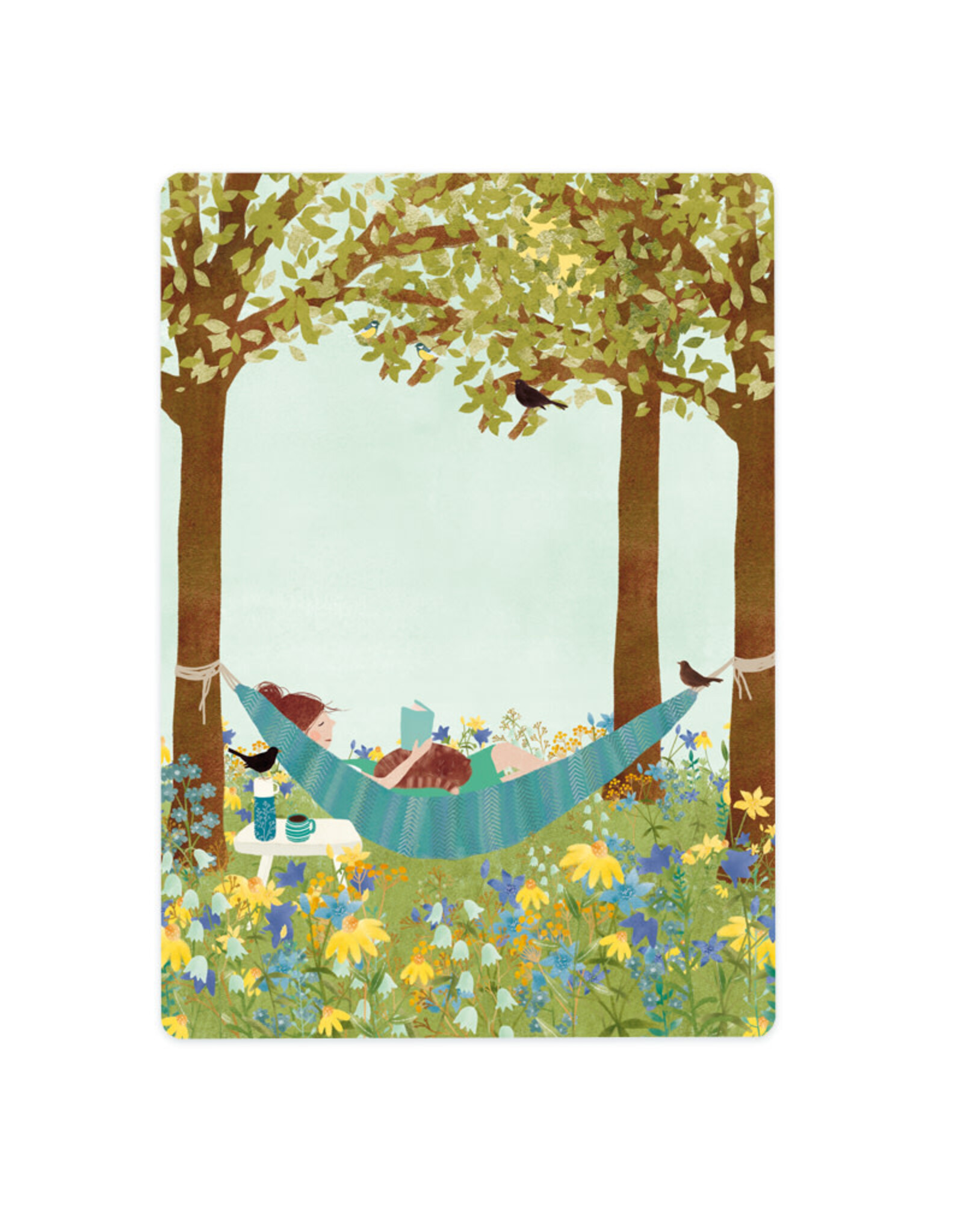 LemonBird Wenskaart - Hangmat - Postkaart + Envelop