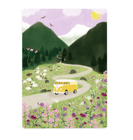 LemonBird Wenskaart - Retro busje - Postkaart + Envelop