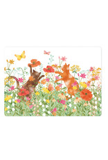 LemonBird Wenskaart - Katten in bloemenveld - Postkaart + Envelop