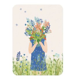 LemonBird Wenskaart - Bloemenmeisje - Postkaart + Envelop