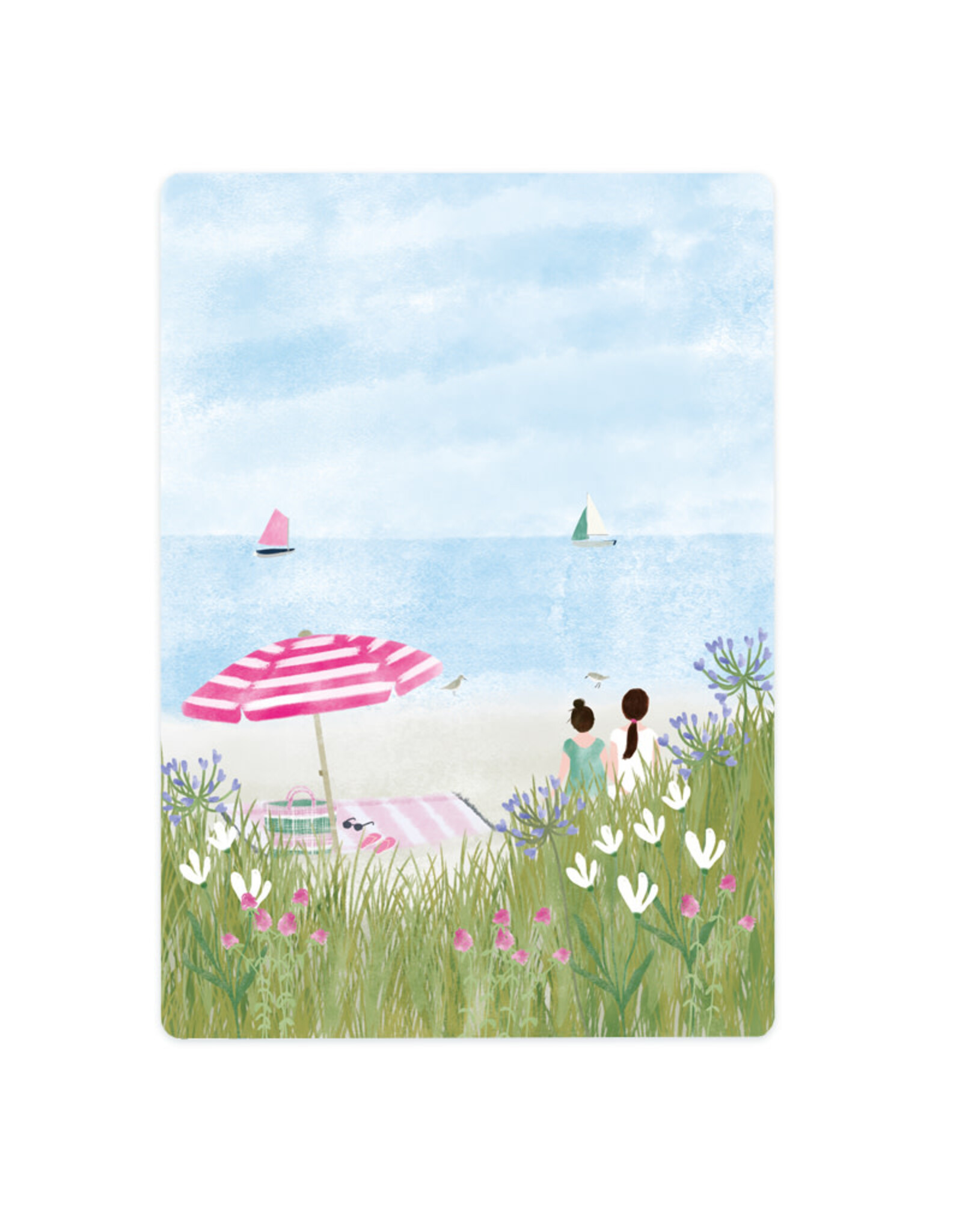 LemonBird Wenskaart - At the beach - Postkaart + Envelop