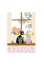 LemonBird Wenskaart - Vensterbank vol lente - Postkaart + Envelop