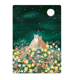 LemonBird Wenskaart - Twee katten in love - Postkaart + Envelop