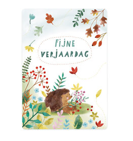 LemonBird Wenskaart - Egel fijne verjaardag - Postkaart + Envelop