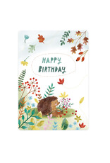 LemonBird Wenskaart - Hedgehog, Happy Birthday - Postkaart + Envelop