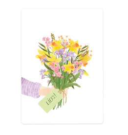 LemonBird Wenskaart - Lentebloemen, liefs - Postkaart + Envelop