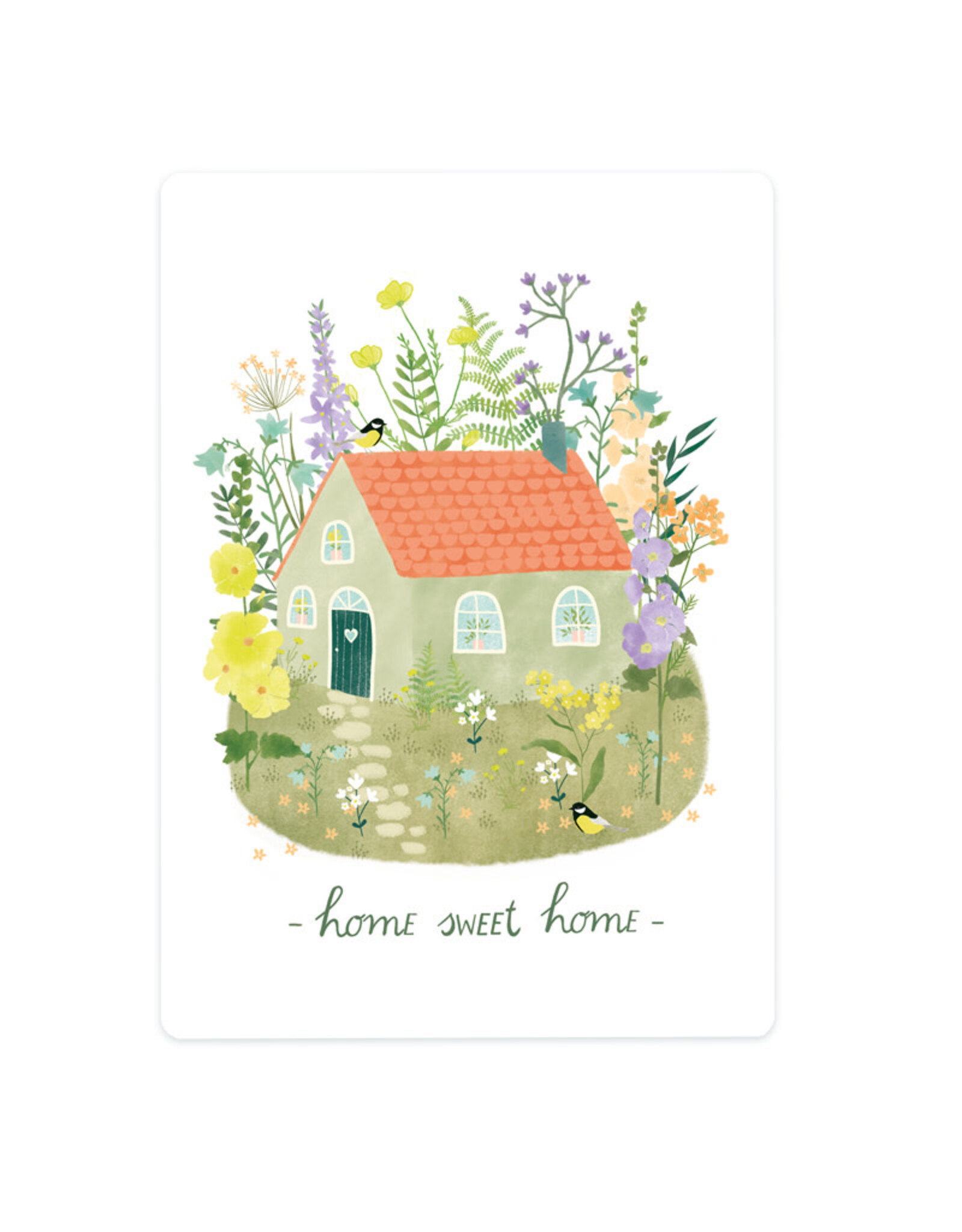 LemonBird Wenskaart - Home sweet home - Postkaart + Envelop