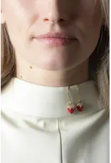 Murielle Perrotti Oorbel MP - Sweet Aardbei - Goud/Rood