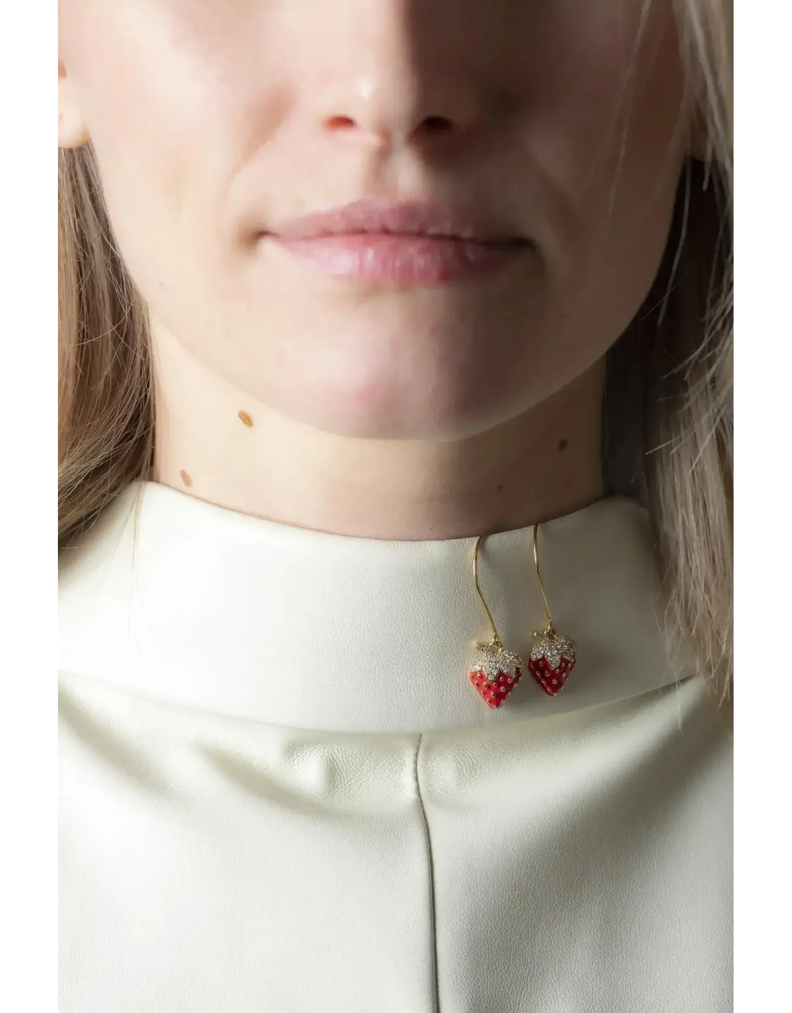 Murielle Perrotti Oorbel MP - Sweet Aardbei - Goud/Rood