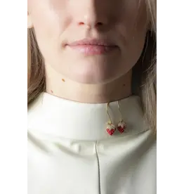 Murielle Perrotti Oorbel MP - Sweet Aardbei - Goud/Rood