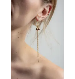 Murielle Perrotti Oorbel MP - Sweet Aardbei, Lang - Goud/Rood