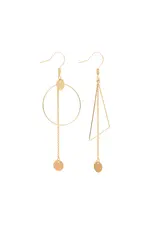 Murielle Perrotti Oorbel MP - Cloe -  Creool, Driehoek & Ketting - Goud - Asym