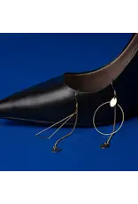 Murielle Perrotti Oorbel MP - Cloe -  Creool, Driehoek & Ketting - Goud - Asym